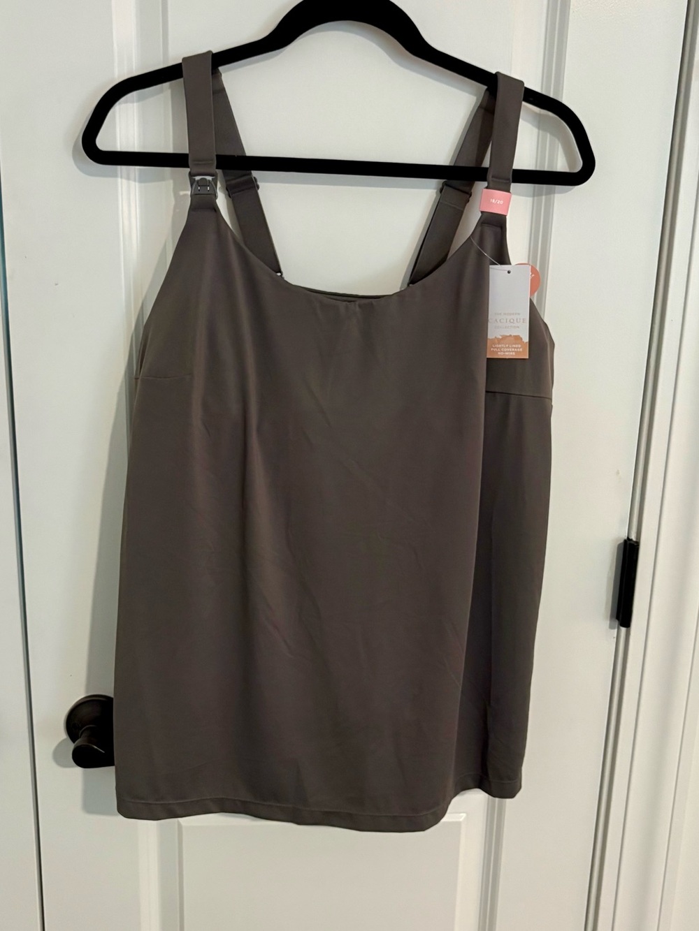 Maternity Charcoal Scoop Neck Camisole with built in maternity bra